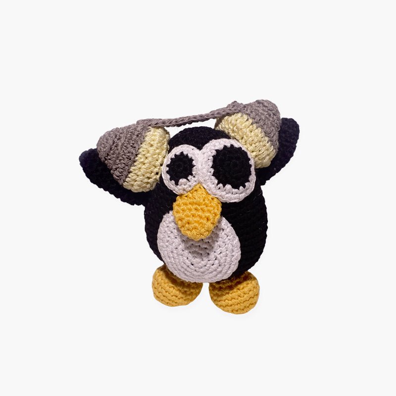 Mirage Pet Penguin The Hipster Knit Knacks Organic Cotton Dog Toy - CreatureLand