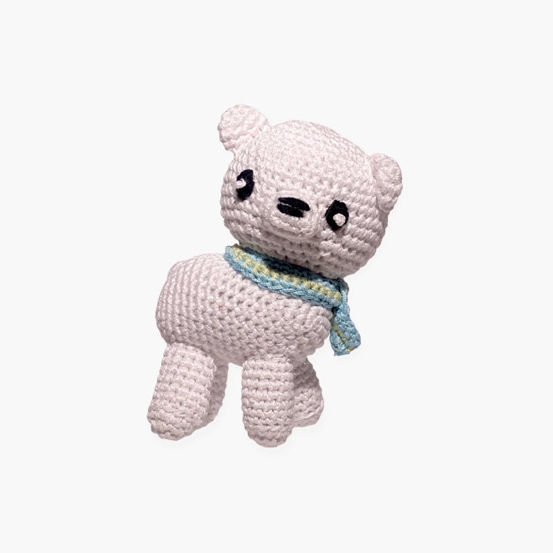 Mirage Pet Polar Bear Knit Knacks Organic Cotton Dog Toy - CreatureLand