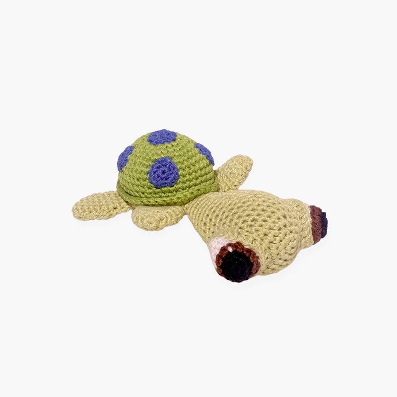 Mirage Pet Squish the Sea Turtle Knit Knacks Organic Cotton Dog Toy - CreatureLand