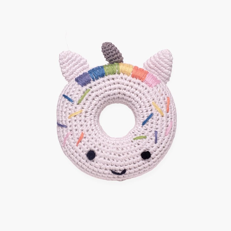 Mirage Pet Unicorn Donut Knit Knacks Organic Cotton Dog Toy - CreatureLand