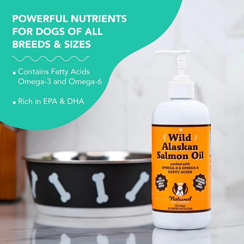 Natural Dog Company Wild Alaskan Salmon Oil (2 Sizes) - CreatureLand