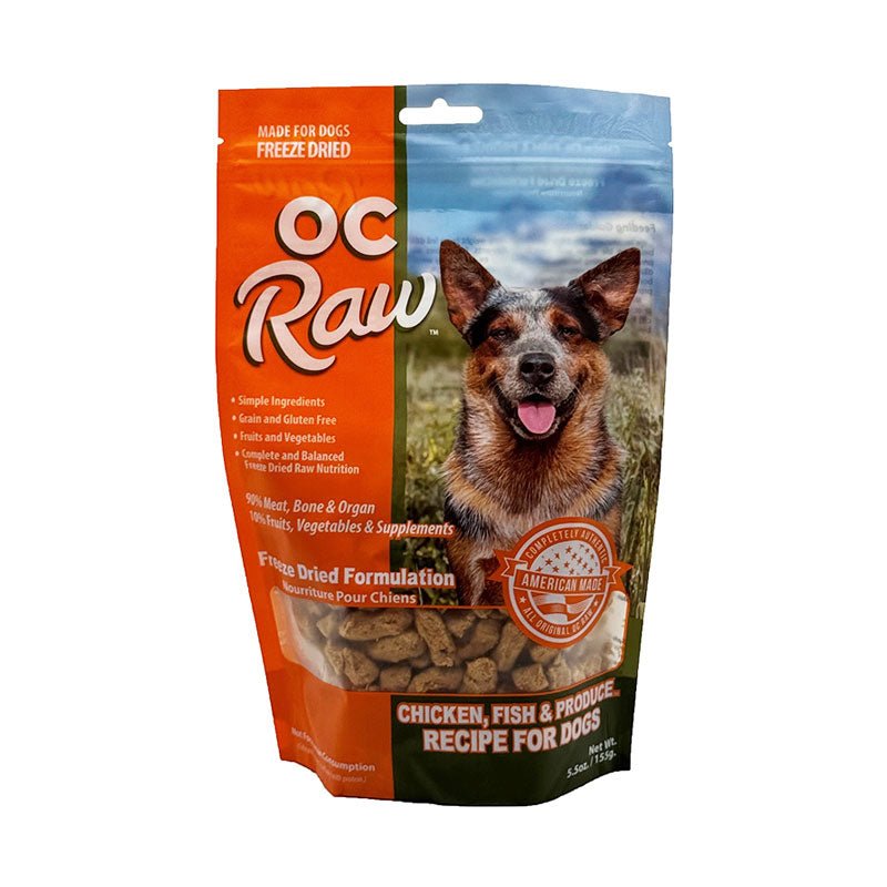 OC Raw Freeze Dried Meaty Rox Dog Food | Chicken, Fish & Produce (5.5oz) - CreatureLand