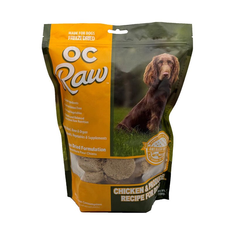 OC Raw Freeze Dried Sliders Dog Food | Chicken & Produce (14oz) - CreatureLand