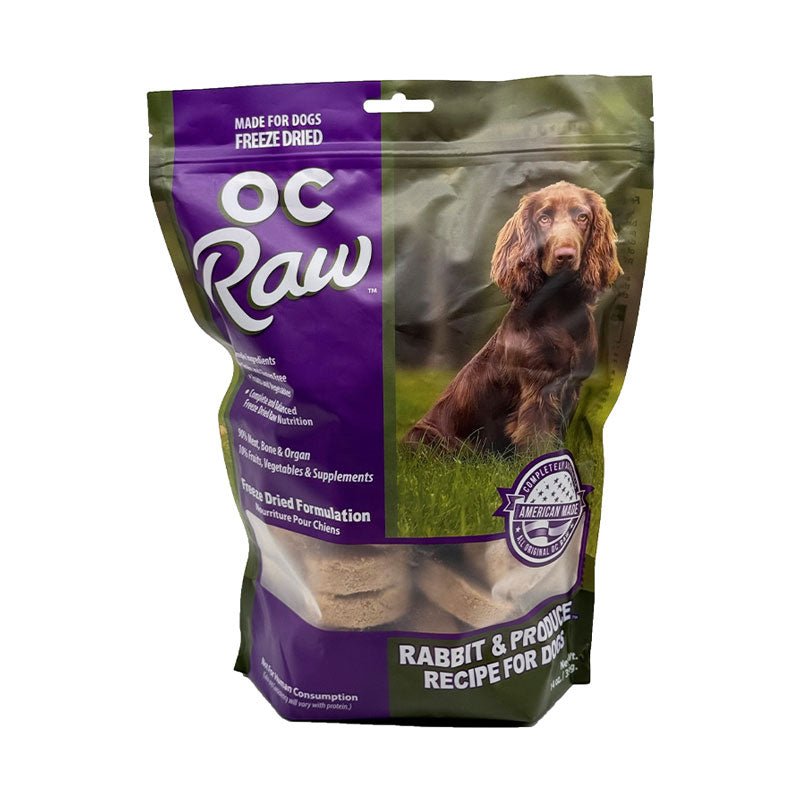 OC Raw Freeze Dried Sliders Dog Food | Rabbit & Produce (14oz) - CreatureLand