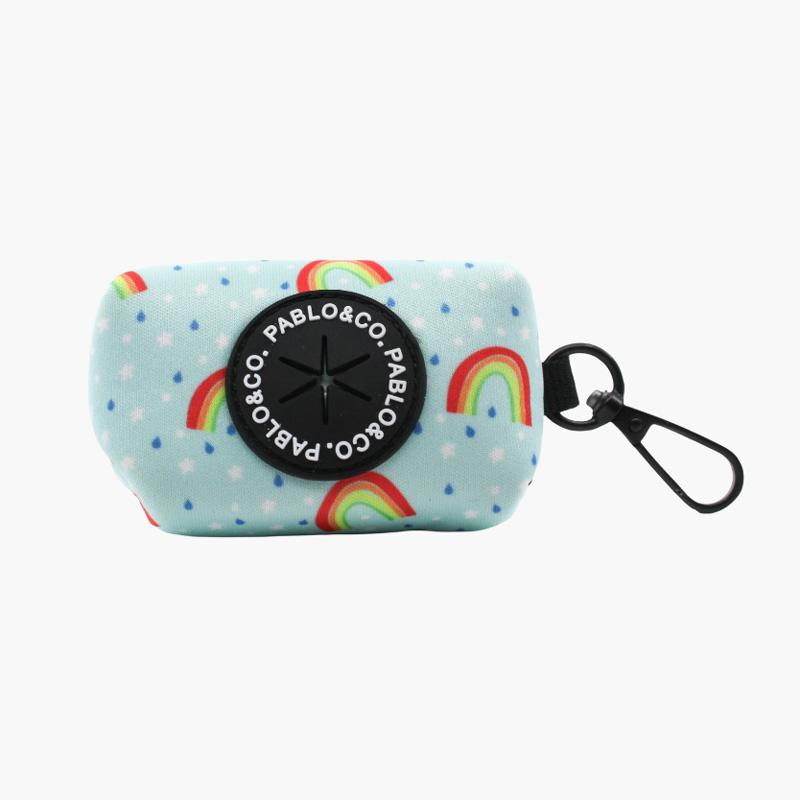 PABLO & Co. Poop Bag Carrier - Blue Rainbows - CreatureLand