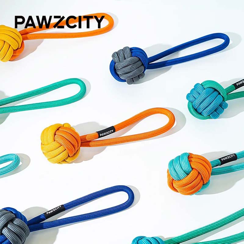 Pawzcity Ice Cream Rope Ball Tug Toy (4 Colours) - CreatureLand