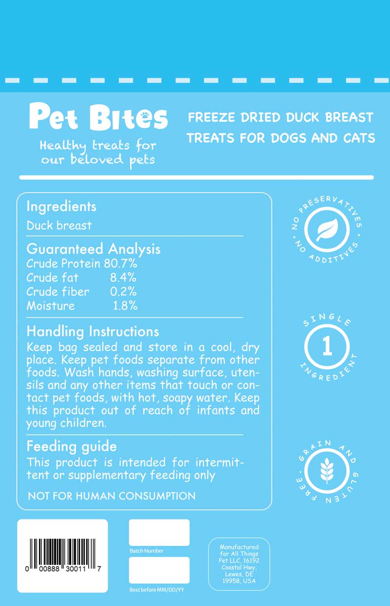 Pet Bites Freeze Dried Duck Breast (99g) - CreatureLand