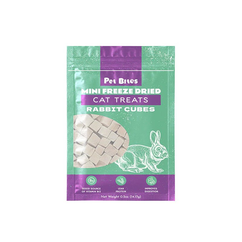 Pet Bites - Mini Freeze Dried Cat Treats in Rabbit Cubes | CreatureLand.
