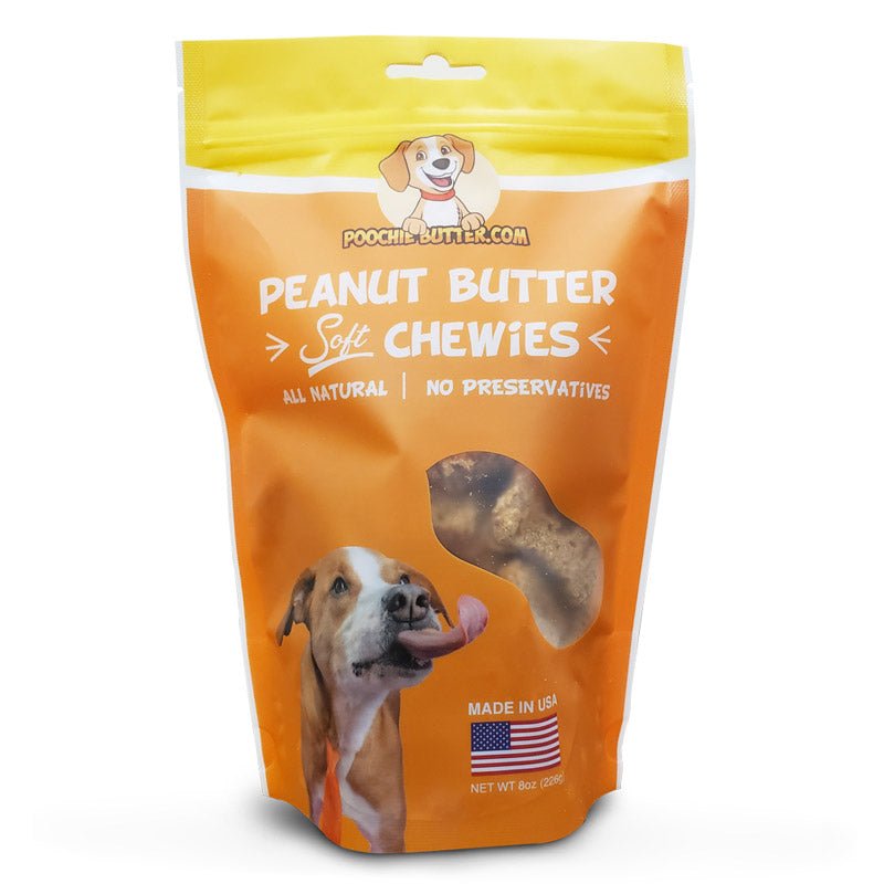 Poochie Butter Peanut Butter Soft Chewies Dog Treats (8oz) - CreatureLand