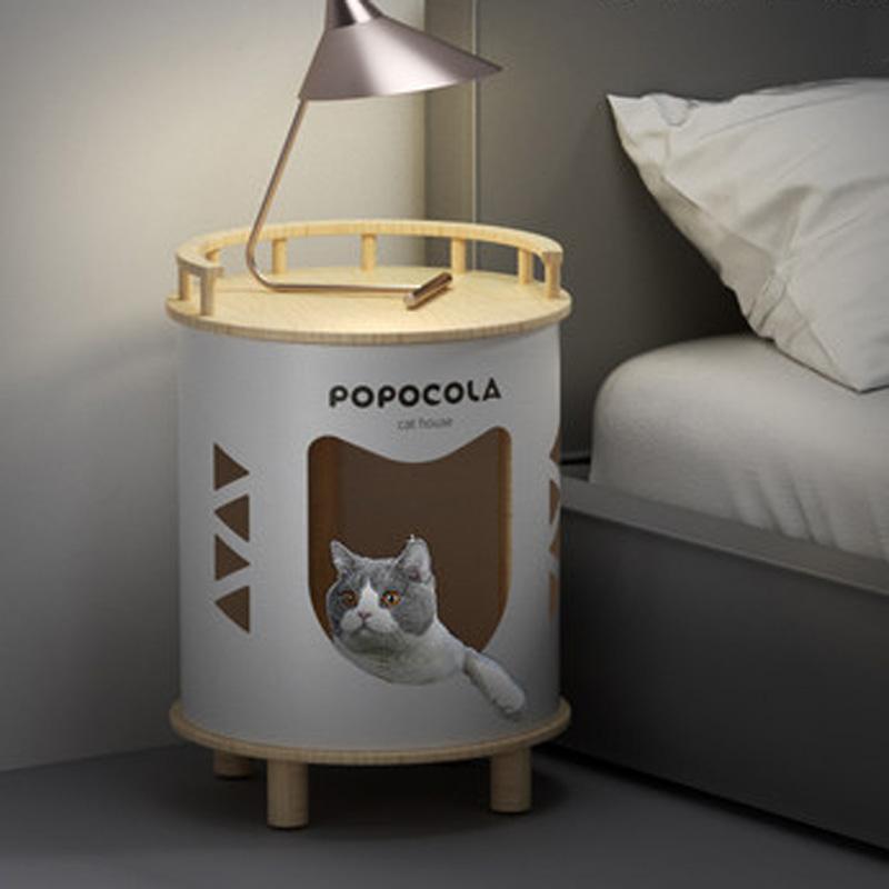 Popocola Double-Deck Stool Cat House - CreatureLand