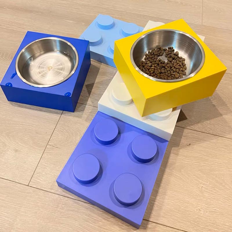 PPKP Building Blocks Pet Feeders | Stainless Bowls and Trays (Customisable) - CreatureLand