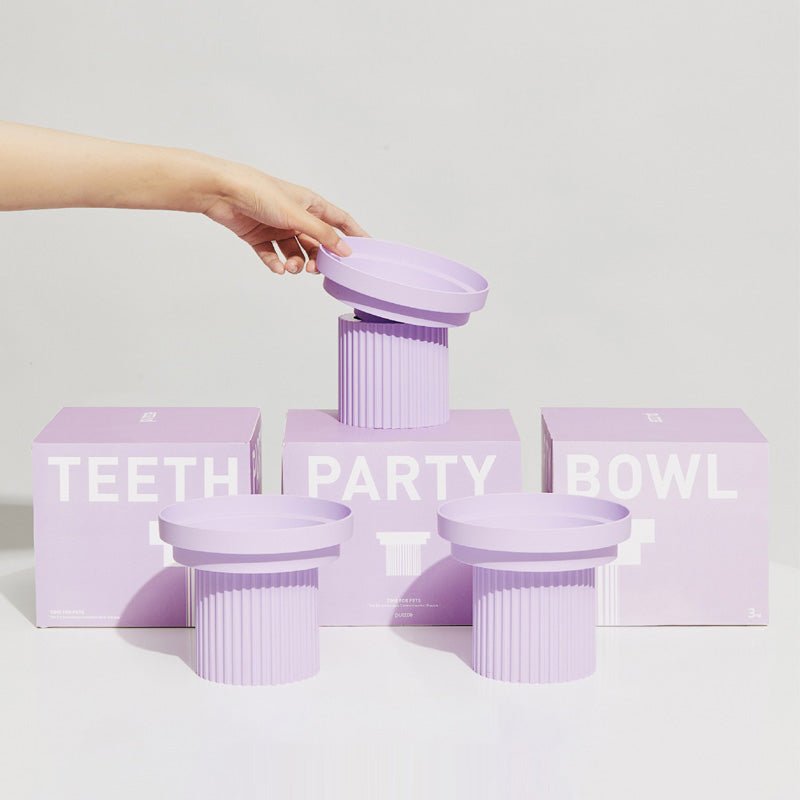 Purrre Teeth Party Elevated Feeders - Ultra Violet - CreatureLand