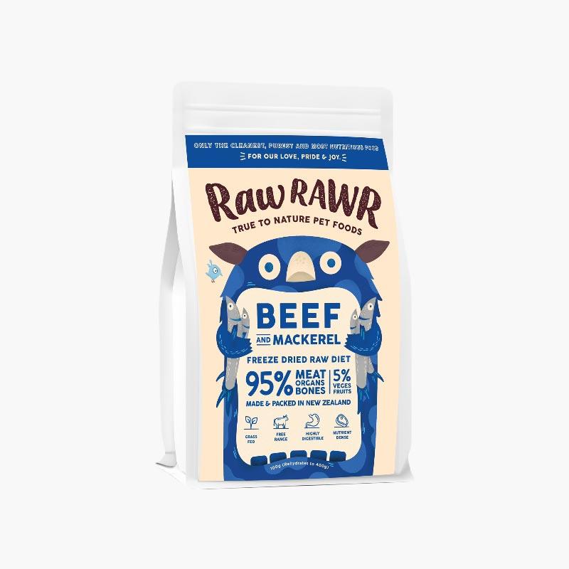Raw Rawr 10% OFF: Freeze Dried Raw Diet - Beef & Mackerel (2 Sizes) - CreatureLand