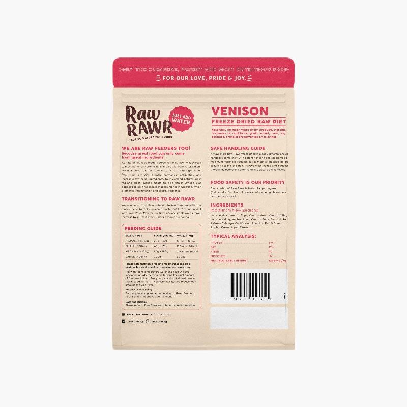 Raw Rawr 10% OFF: Freeze Dried Raw Diet - Venison (2 Sizes) - CreatureLand