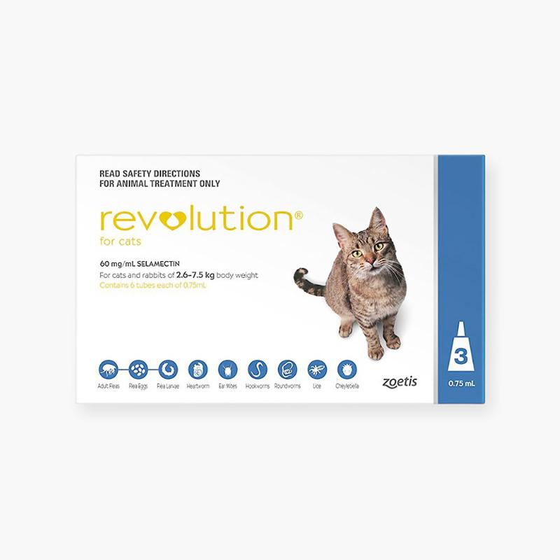 Revolution Heartworm, Flea & Tick Spot-On For Cats (2.6 - 7.5 kg) - CreatureLand