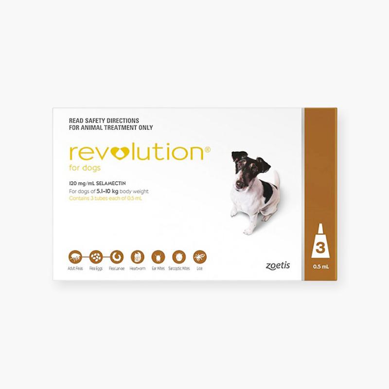 Revolution Heartworm, Flea & Tick Spot-On For Small Dogs (5.1 - 10kg) - CreatureLand