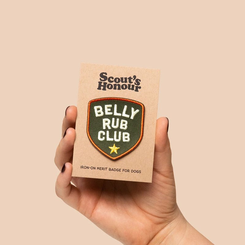 Scout's Honour Belly Rub Club Merit Badge - CreatureLand