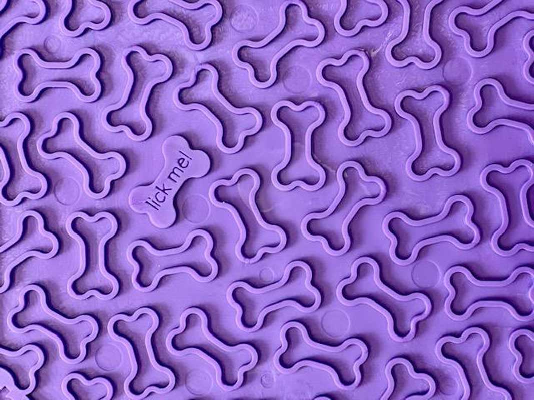 Sodapup Enrichment Licking Mat - Bones (Purple) - CreatureLand