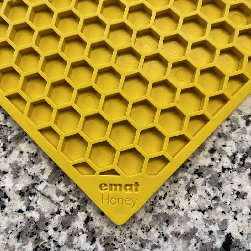 Sodapup Enrichment Licking Mat - Honeycomb (Large / Yellow) - CreatureLand