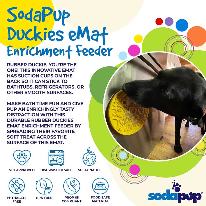 Sodapup Enrichment Licking Mat with Suction Cups - Duckies - CreatureLand