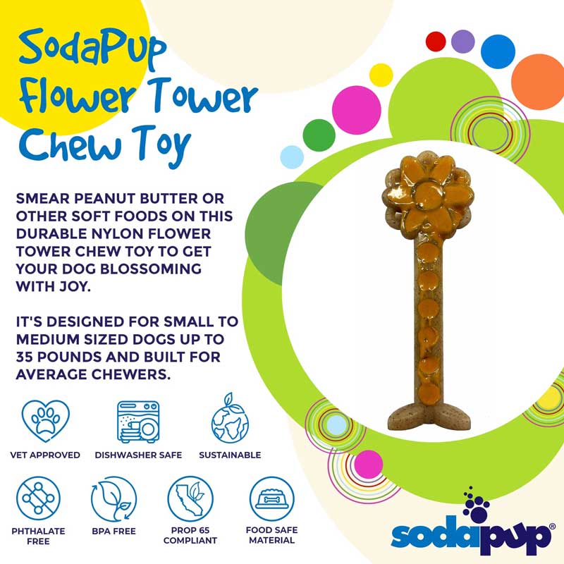 Sodapup Flower Tower Nylon Dog Chew Toy - CreatureLand