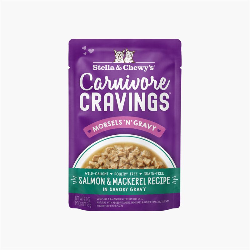 Stella & Chewy's Carnivore Cravings Morsels'N'Gravy - Salmon & Mackerel Cat Pouch (2.8oz) - CreatureLand