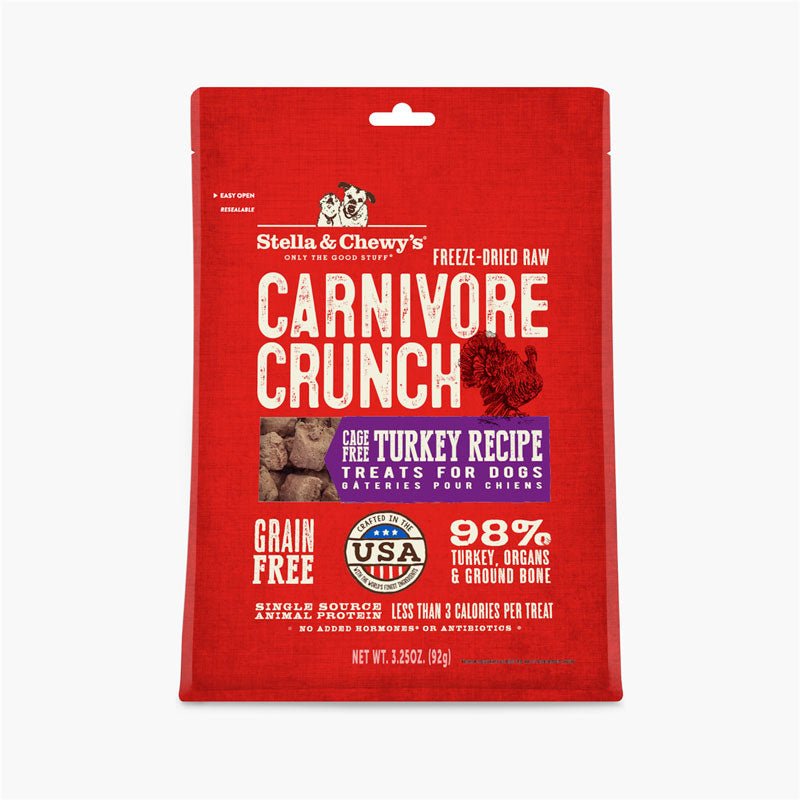 Stella & Chewy's Carnivore Crunch | Turkey Freeze-Dried Raw Dog Treats (3.25oz) - CreatureLand