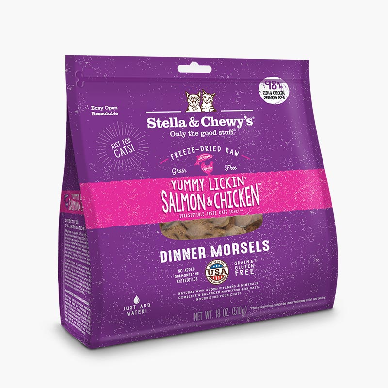 Stella & Chewy's Freeze Dried Dinner Morsels - Yummy Lickin Salmon & Chicken (2 Sizes) - CreatureLand