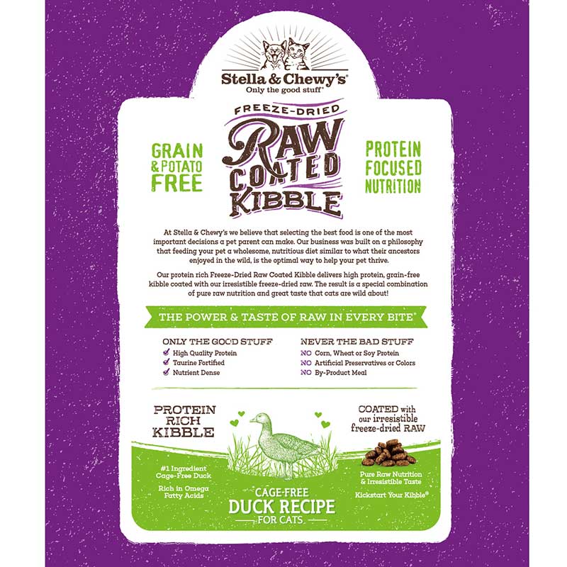 Stella & Chewy's Freeze-Dried Raw Coated Kibble | Cage Free Duck (5lb) - CreatureLand