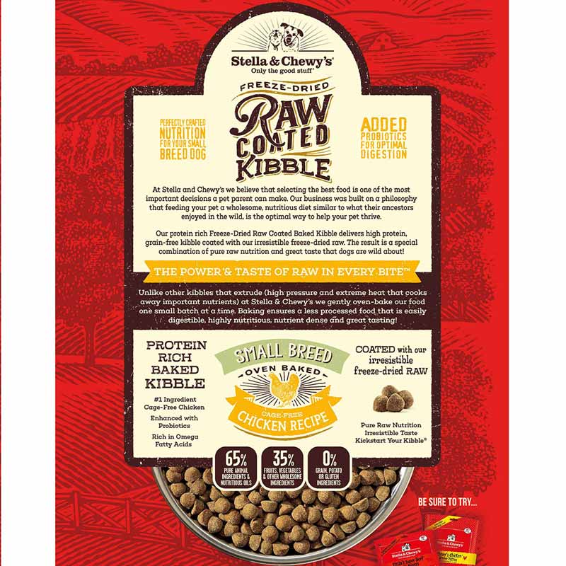Stella & Chewy's Freeze-Dried Raw Coated Kibble For Small Breeds | Cage-Free Chicken (2 Sizes) - CreatureLand