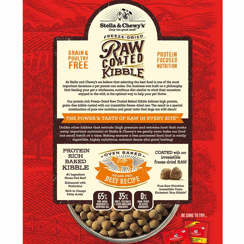 Stella & Chewy's Freeze-Dried Raw Coated Kibble | Grass-Fed Beef (2 Sizes) - CreatureLand