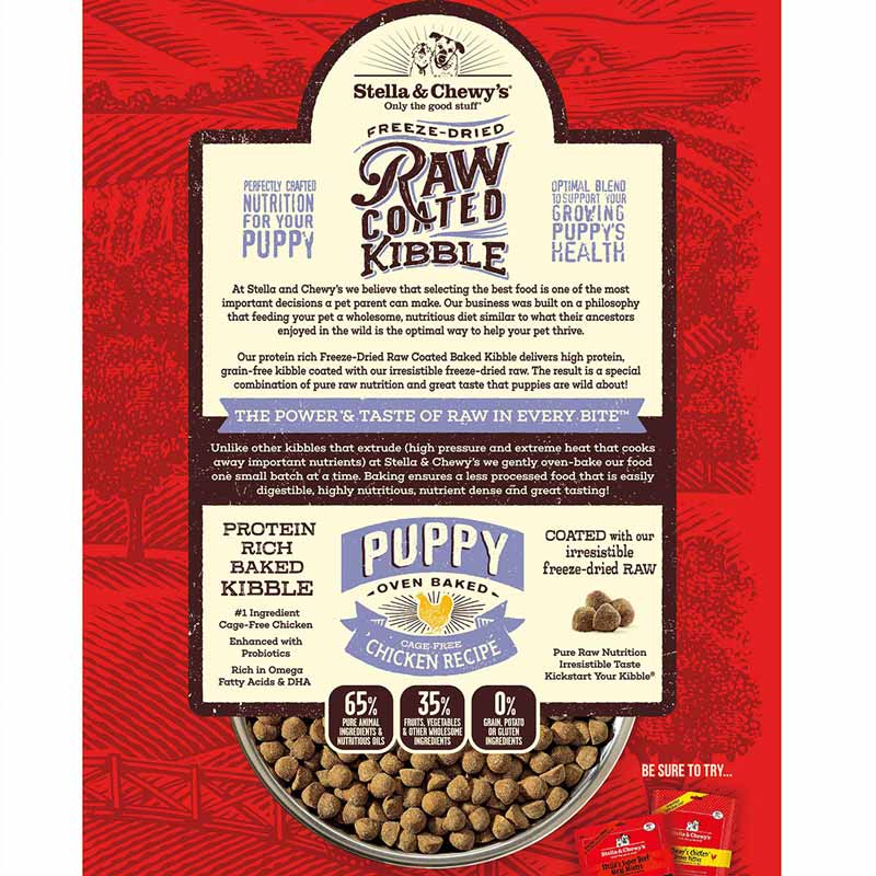 Stella & Chewy's Freeze-Dried Raw Coated Kibble Puppy | Cage-Free Chicken (2 Sizes) - CreatureLand