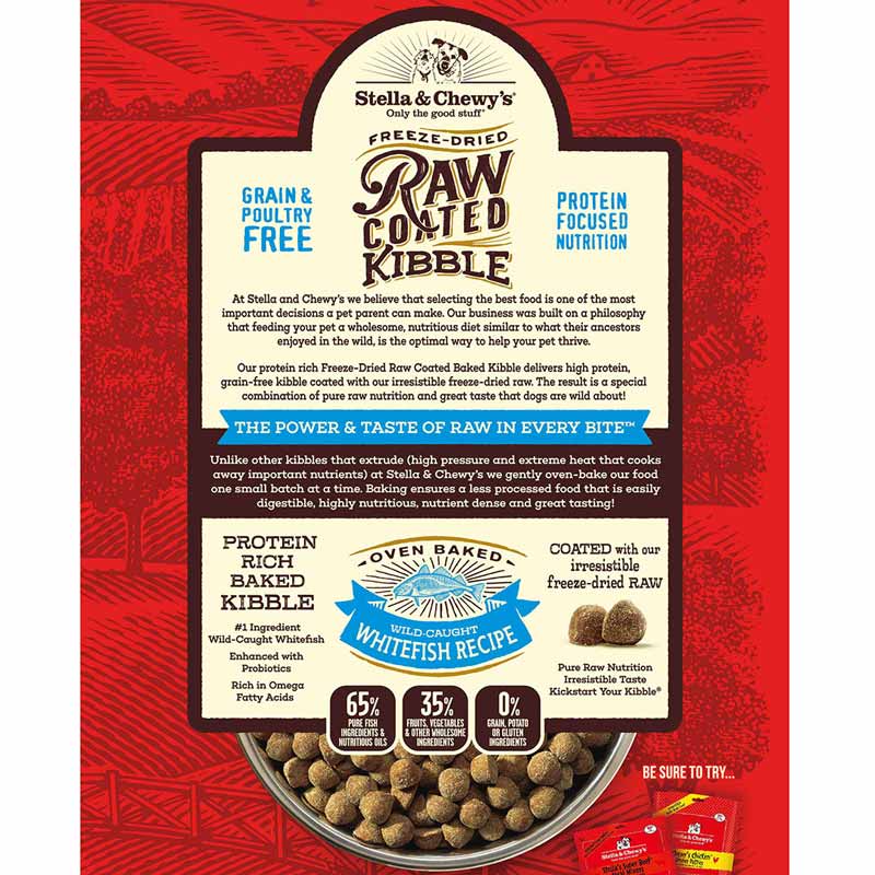 Stella & Chewy's Freeze-Dried Raw Coated Kibble | Wild Caught Whitefish (2 Sizes) - CreatureLand