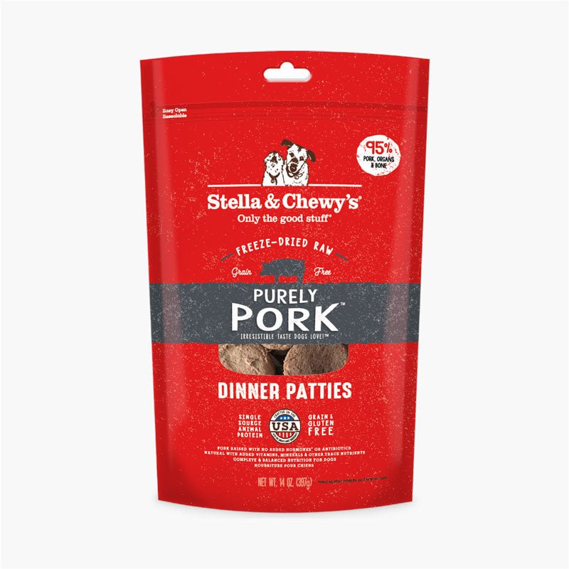 Stella & Chewy's Freeze-Dried Raw Dinner Patties | Purely Pork (14oz) - CreatureLand