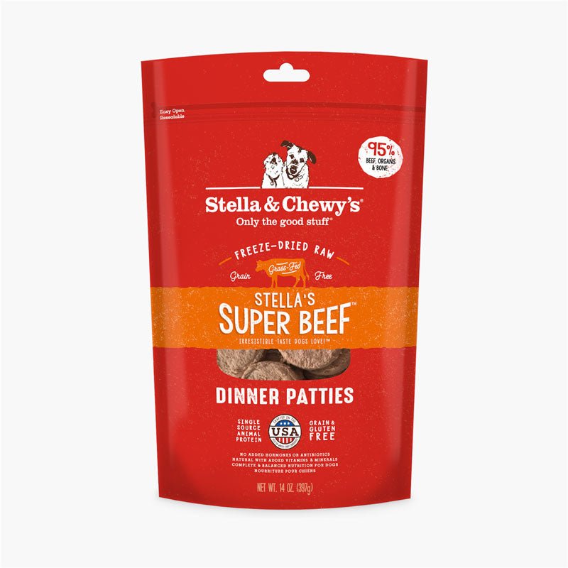Stella & Chewy's Freeze-Dried Raw Dinner Patties | Super Beef (2 Sizes) - CreatureLand