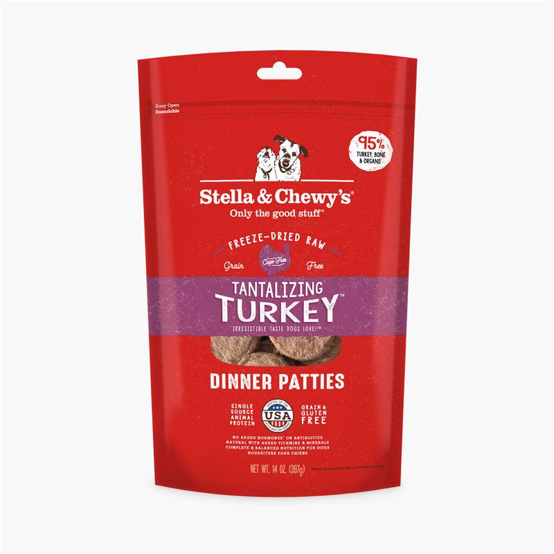 Stella & Chewy's Freeze-Dried Raw Dinner Patties | Tantalizing Turkey (14oz) - CreatureLand