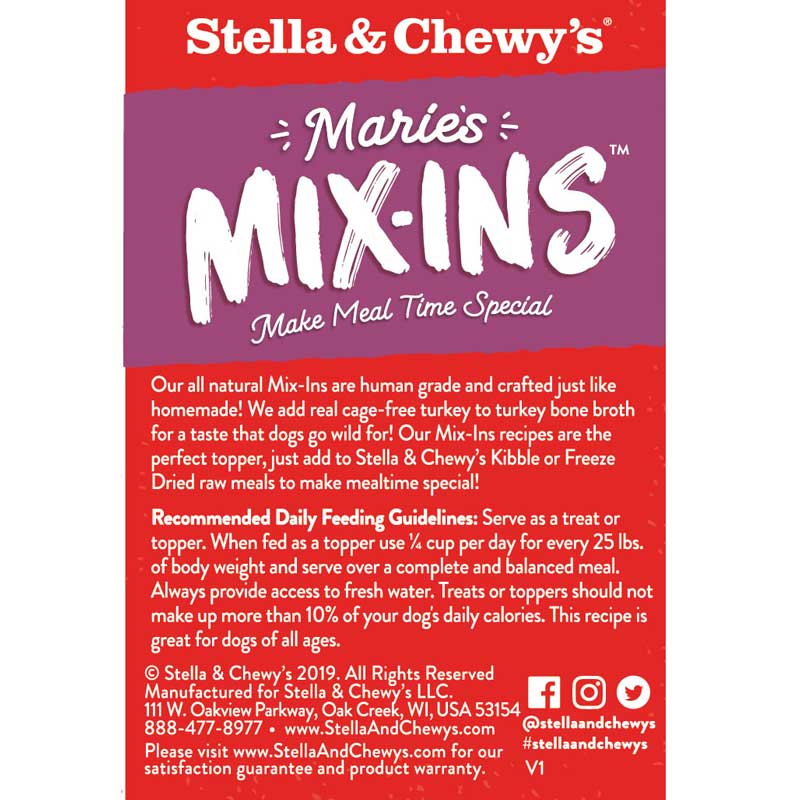 Stella & Chewy's Marie’s Mix-Ins | Cage-Free Turkey & Pumpkin Meal Enhancer (5.5oz) - CreatureLand