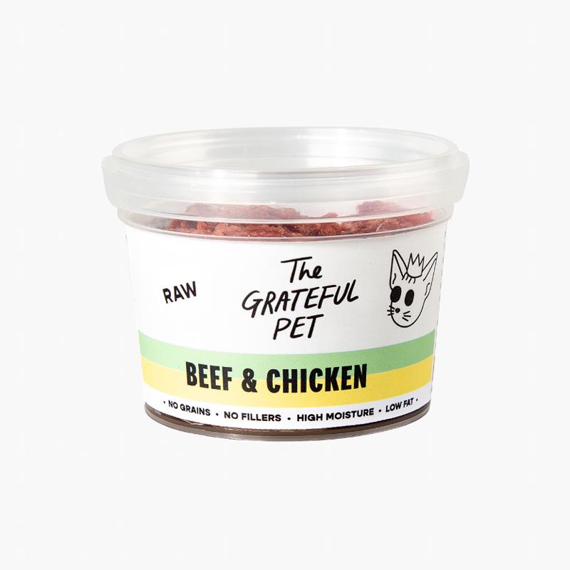 The Grateful Pet Cat Raw Food | Beef & Chicken - 1.02kg (12 x 85g tubs) - CreatureLand