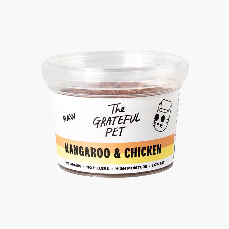 The Grateful Pet Cat Raw Food | Kangaroo & Chicken - 1.02kg (12 x 85g tubs) - CreatureLand