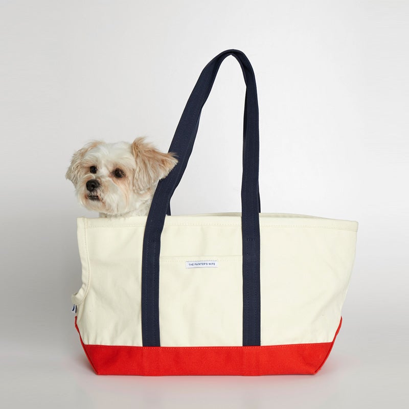 The Painter's Wife Constantin Dog Carrier - Navy & Tomato (3 Sizes) - CreatureLand