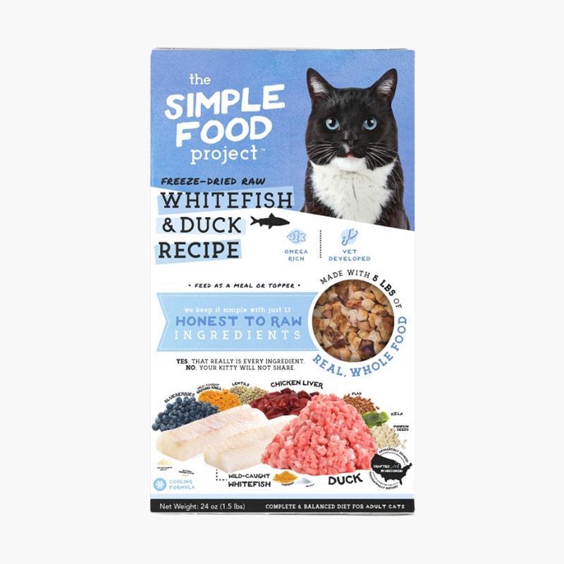 The Simple Food Project Freeze Dried Raw Cat Food - Whitefish & Duck - CreatureLand