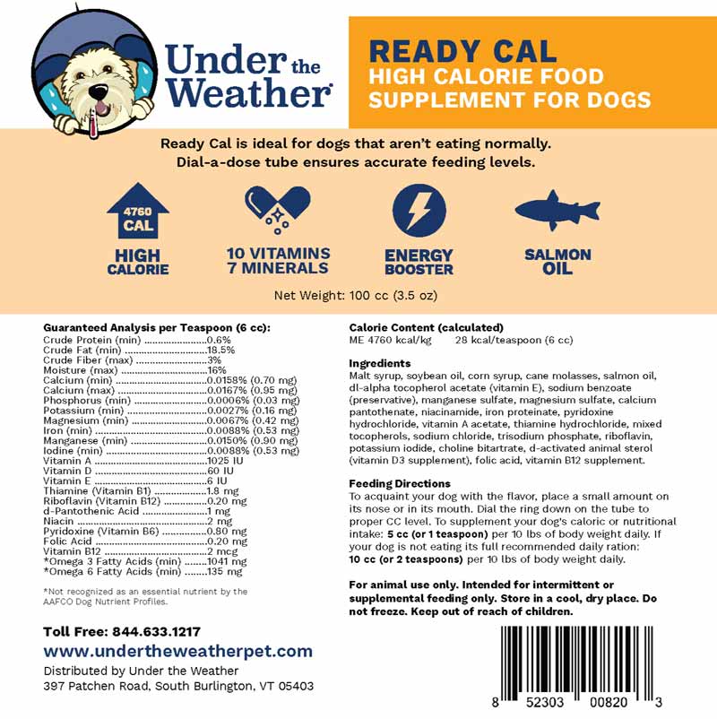 Under The Weather Ready Cal High-Calorie Supplement For Dogs - CreatureLand