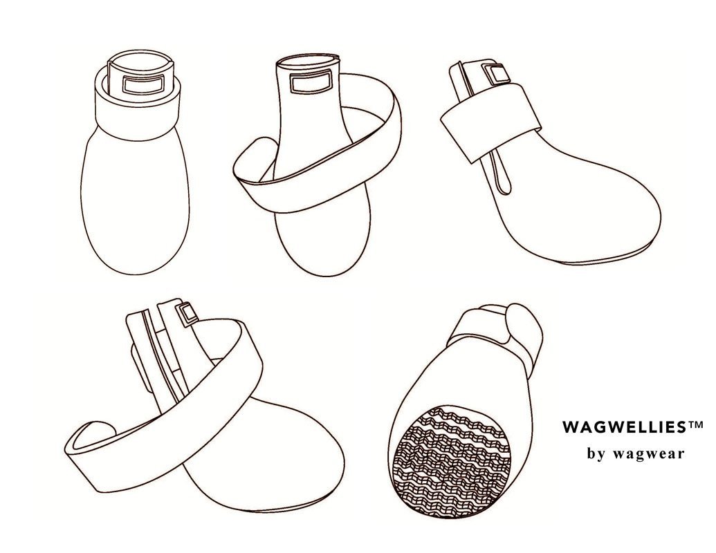 wagwear WagWellies® Dog Boots | Black - CreatureLand