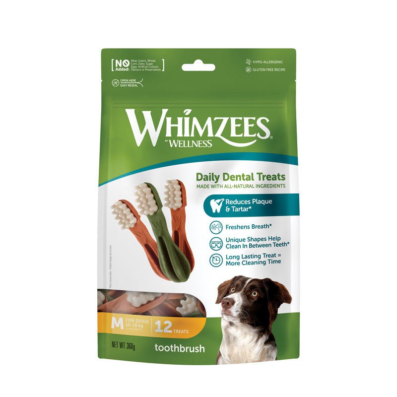 Whimzees Natural Toothbrush Dental Dog Chews - CreatureLand